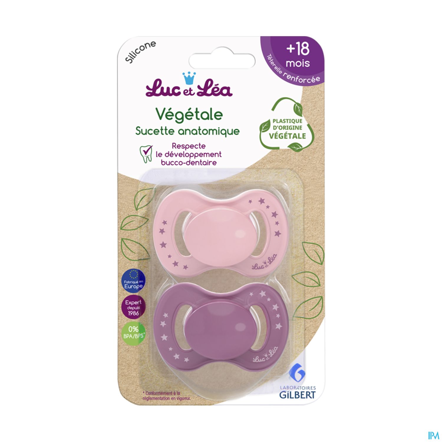 Luc Et Lea Sucette Anatomique Bio Fille +18m X2
