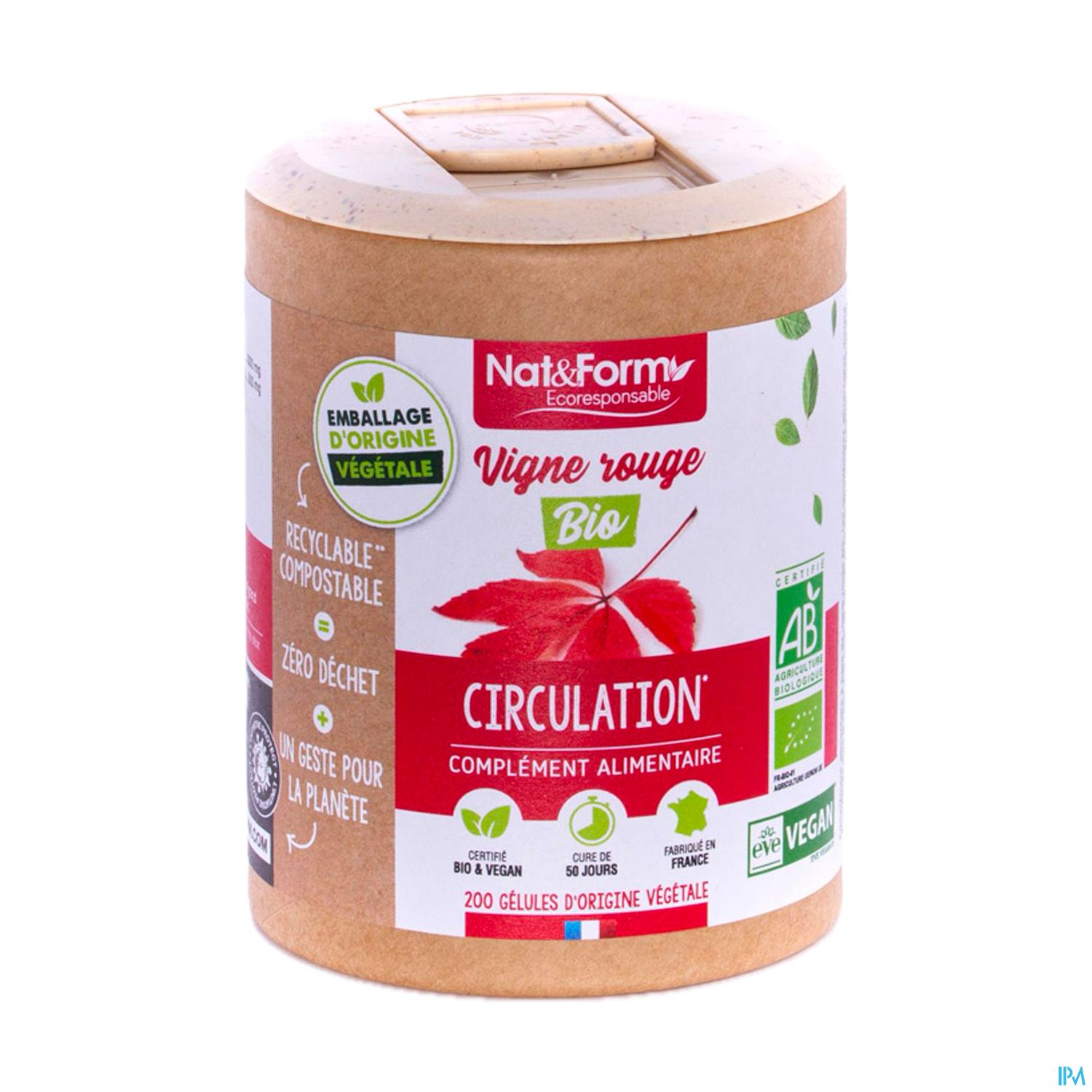 Nat Et Form Ecoresponsable Vigne Rouge Bio Gelule Vegetale 90