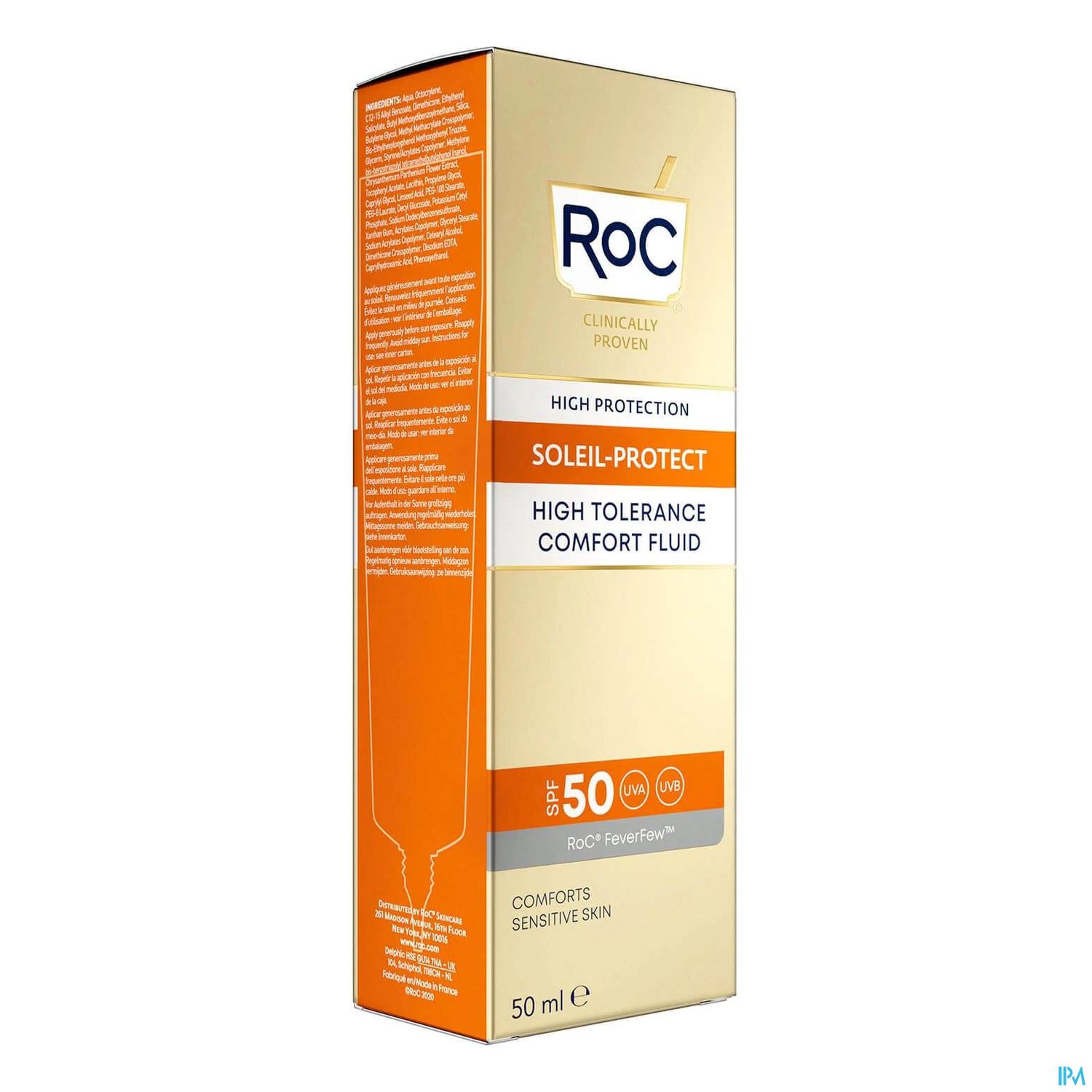 Roc Soleil Protect Visage Fluide Haute Tolerance Reconfortant Spf50+ 50ml