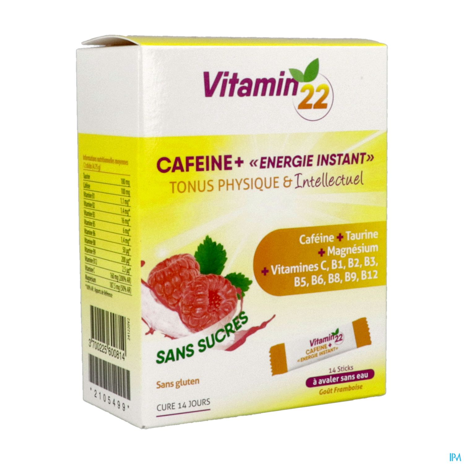 VITAMIN'22 CAFEINE+ FRAMB STICK 14