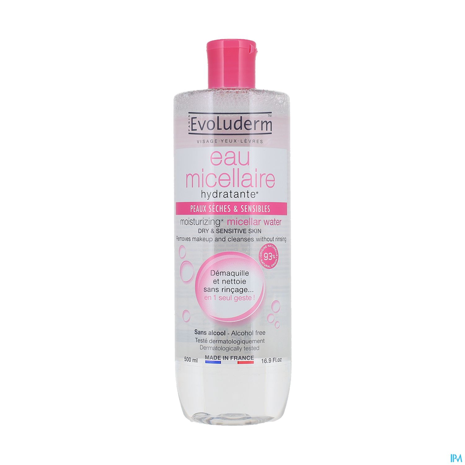 Evoluderm Eau Micellaire Peaux Seches Peaux Sensibles 500ml