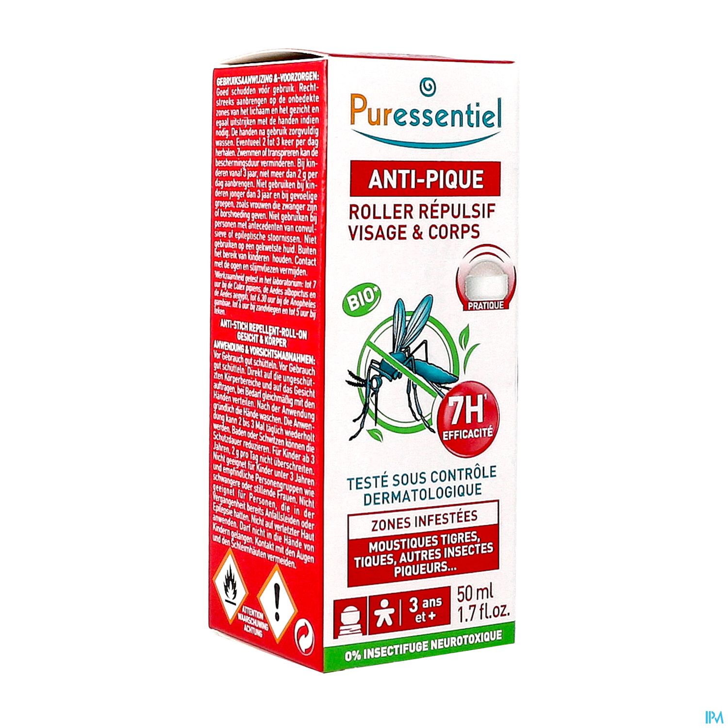 Puressentiel Roller Repulsif Visage Corps Aux He Bio Antipique 50ml