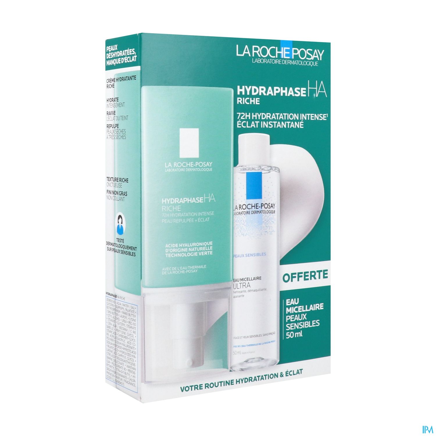 La Roche Posay Hydraphase Ha Riche 72h Hydratation Creme 50ml + Eau Micellaire Peaux Sensibles 50ml