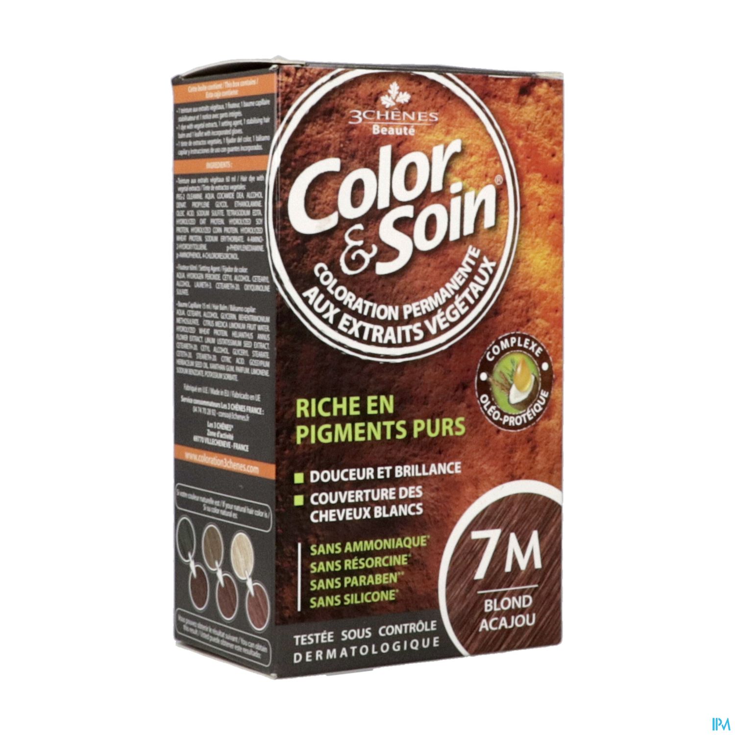 3 CHENES COLOR/SOIN BL ACAJOU 7M