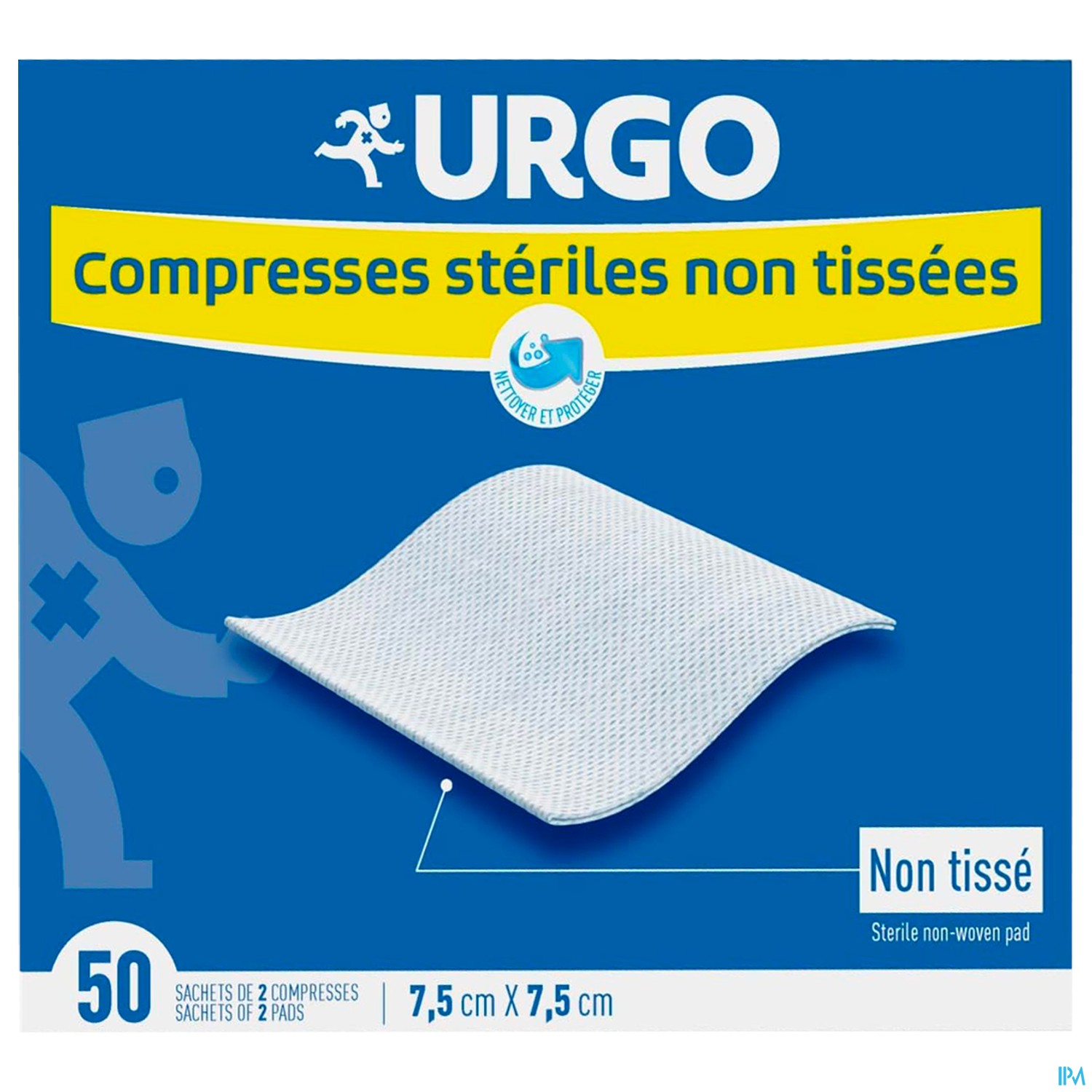 URGO COMP NON TISSE 7,5X7,5 X50