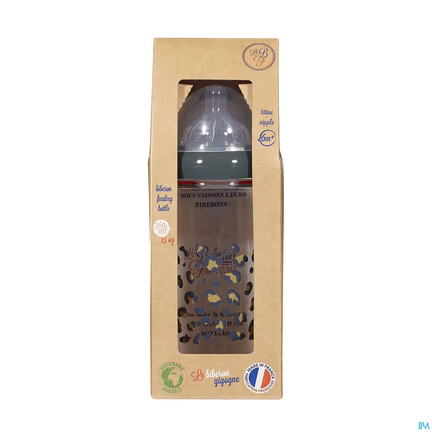 BIB FRANCAIS BIBERON LEOPARD 360