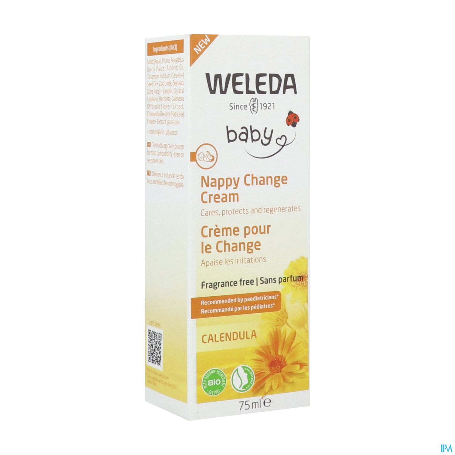 Weleda Calendula Creme Pour Le Change Sans Parfum 75ml