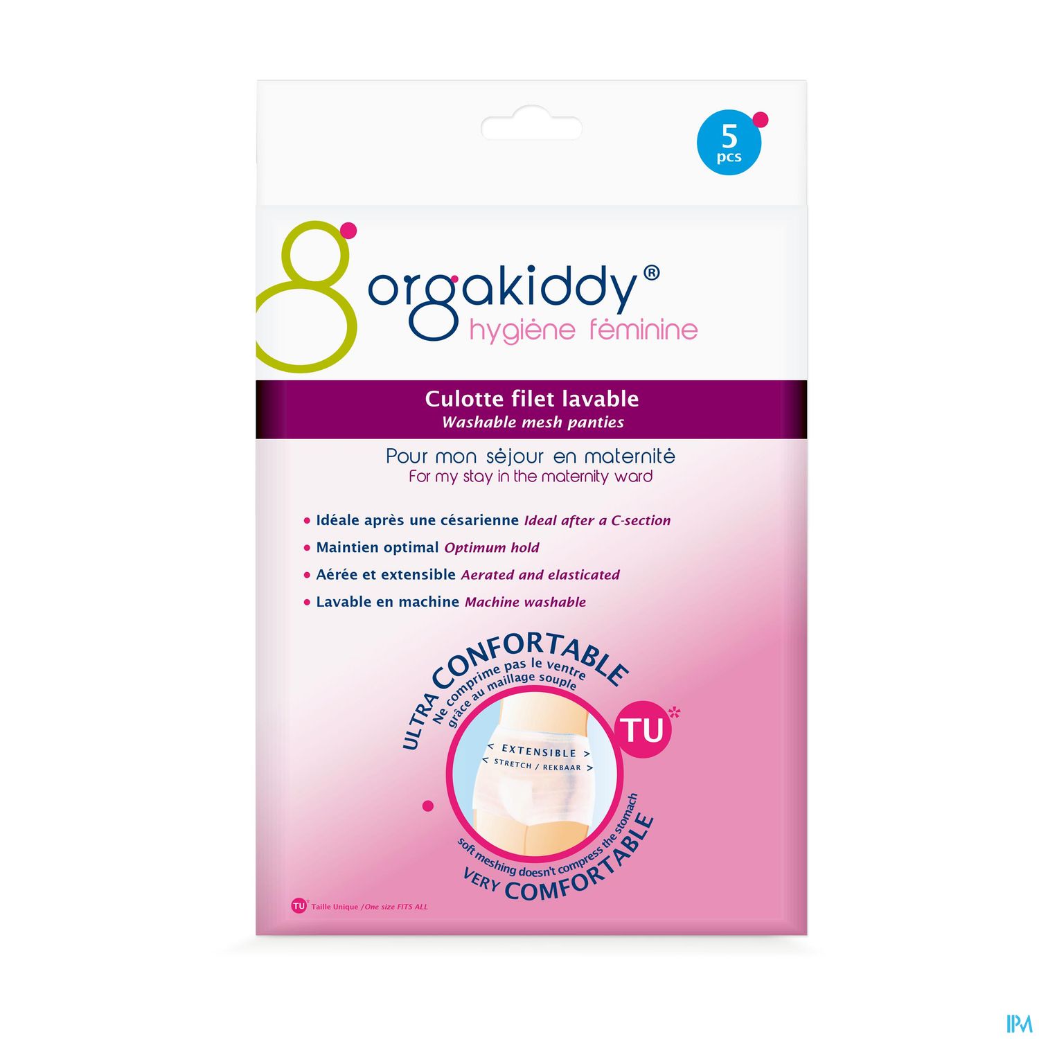 Orgakiddy Hygiene Feminine Culotte Maternite Filet Lavable Tu X5
