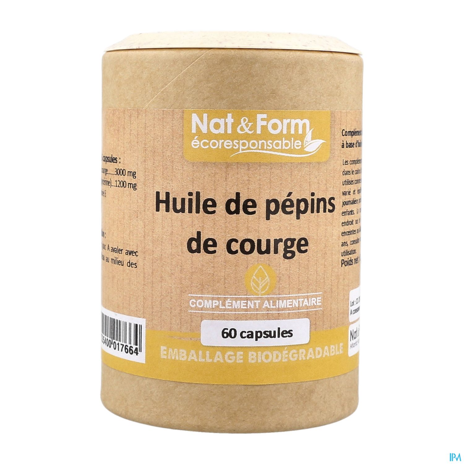 NAT&FORM ECO PEPIN COURGE CAPS60