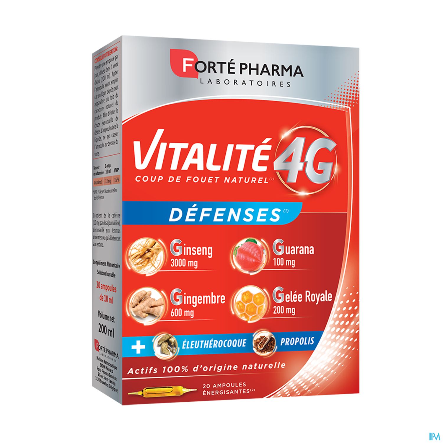 Forte Pharma Vitalite 4g Defenses Ampoule Buvable 10ml 20