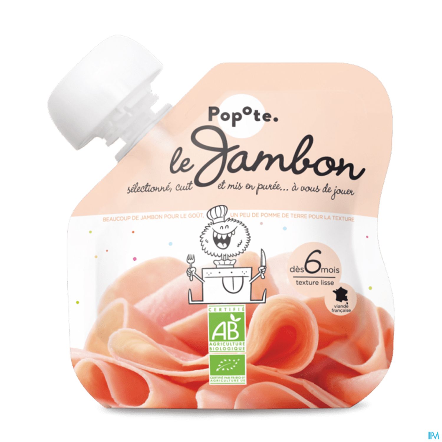 POPOTE PUREE JAMBON MORCEAUX 60G