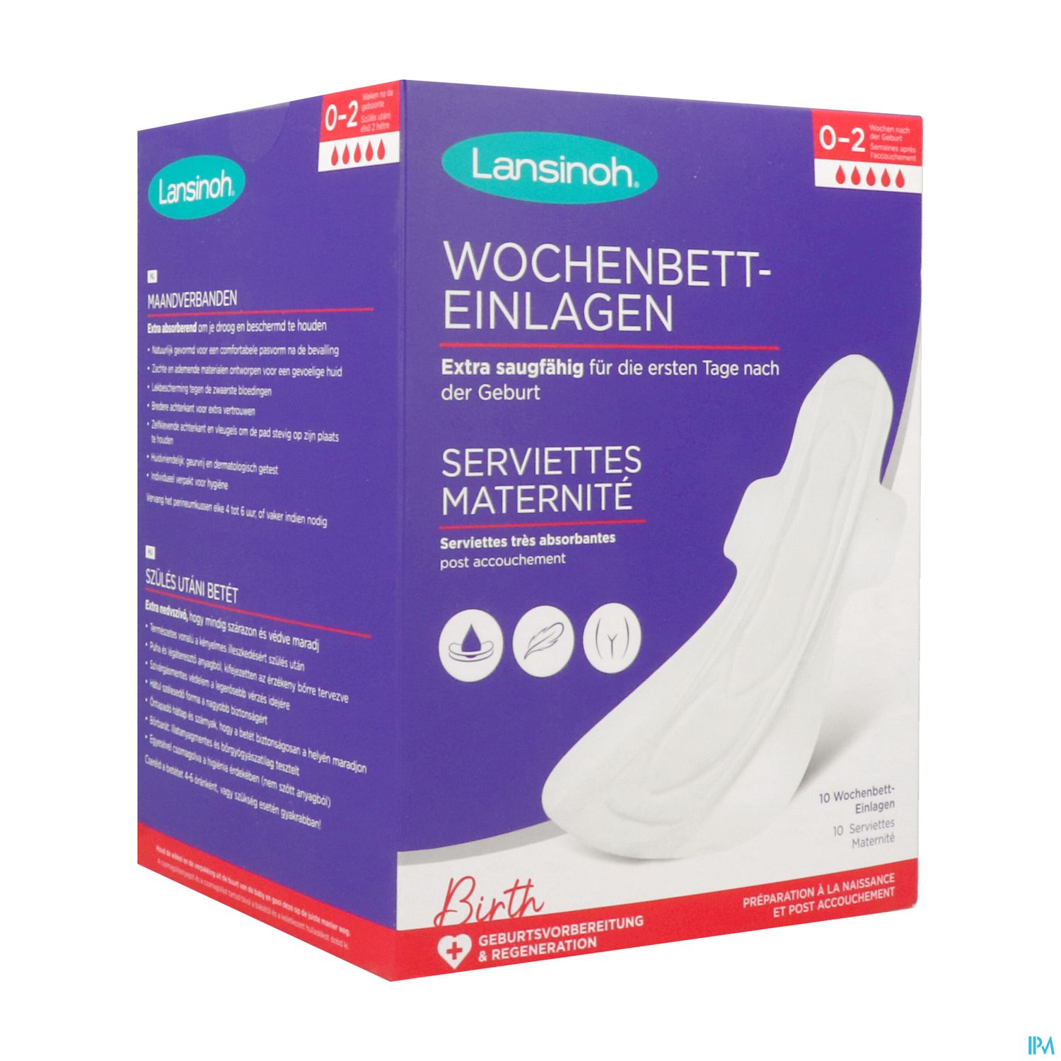 LANSINOH SERV MATERNITE X10