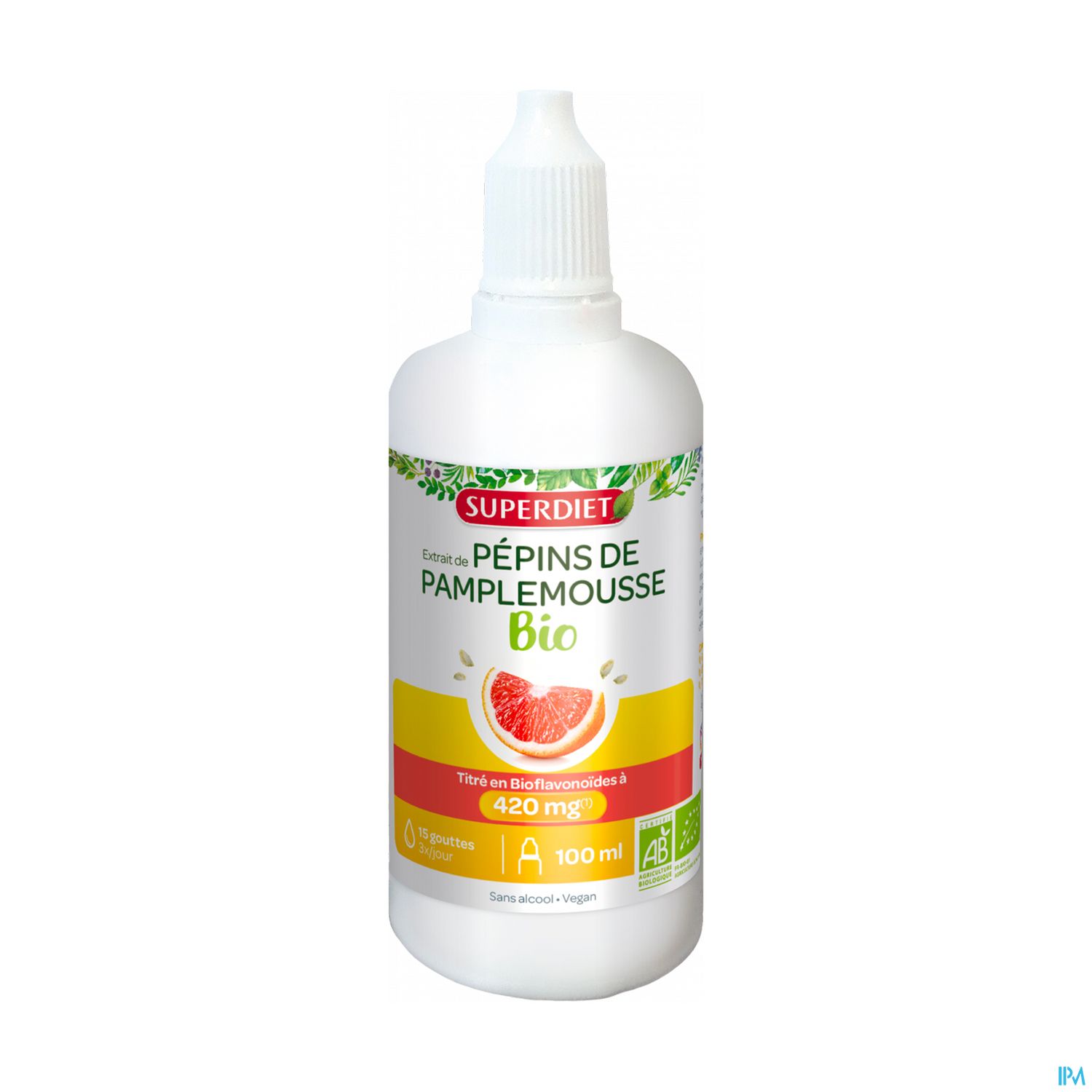 Superdiet Extrait De Pepins De Pamplemousse 420mg Bio Solution 100ml