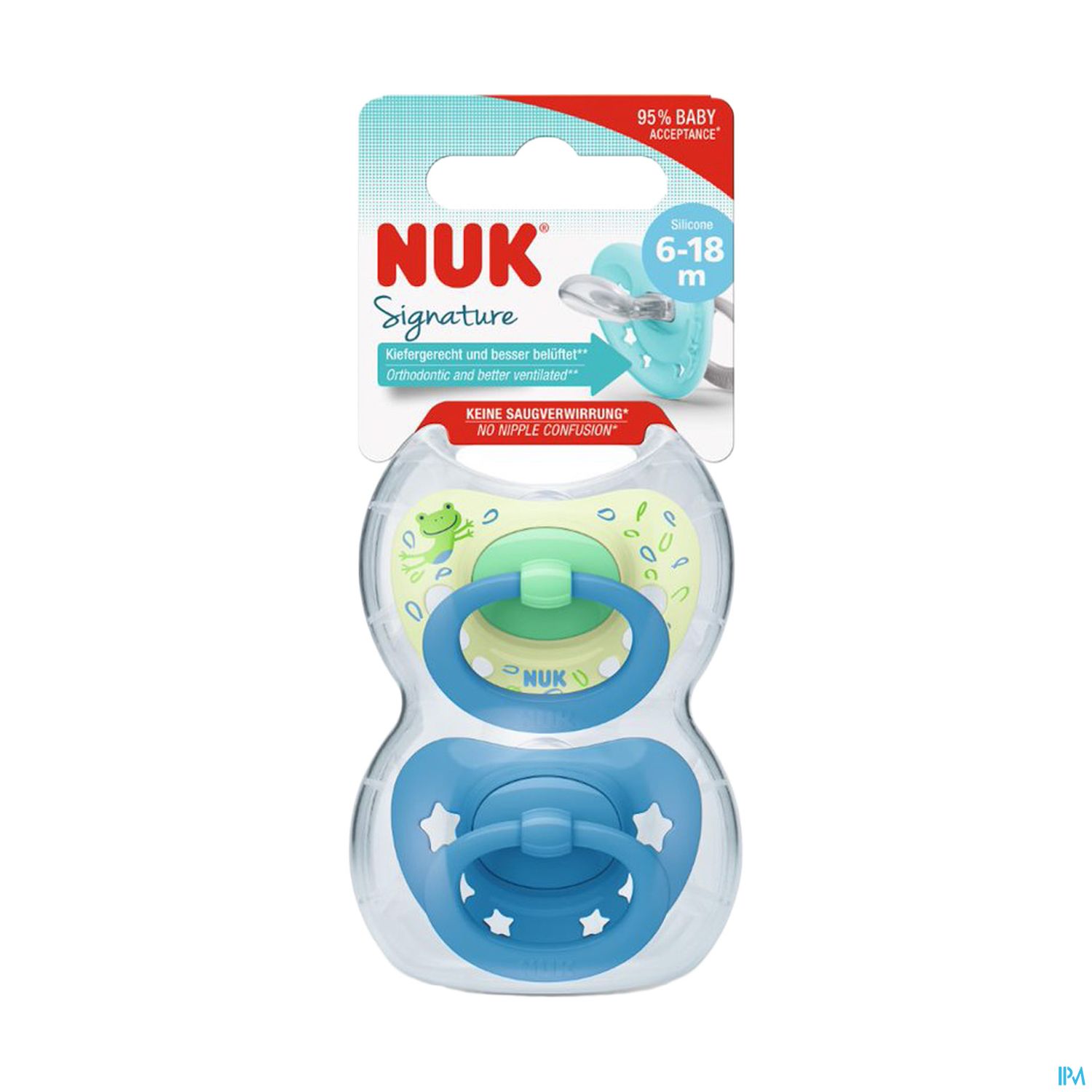 Nuk Sucette Silicone Signature 6/18m Garcon X2