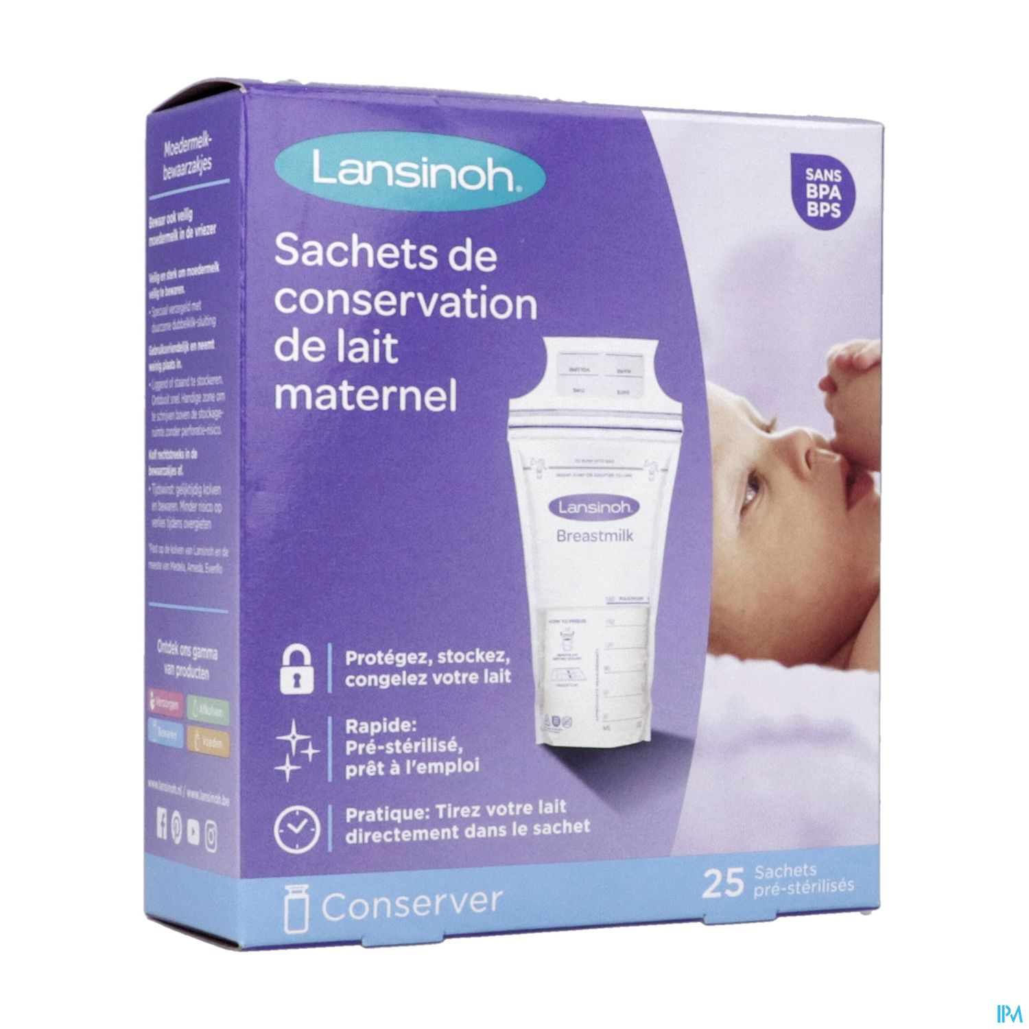 LANSINOH SACH CONSERV LAIT MATER25