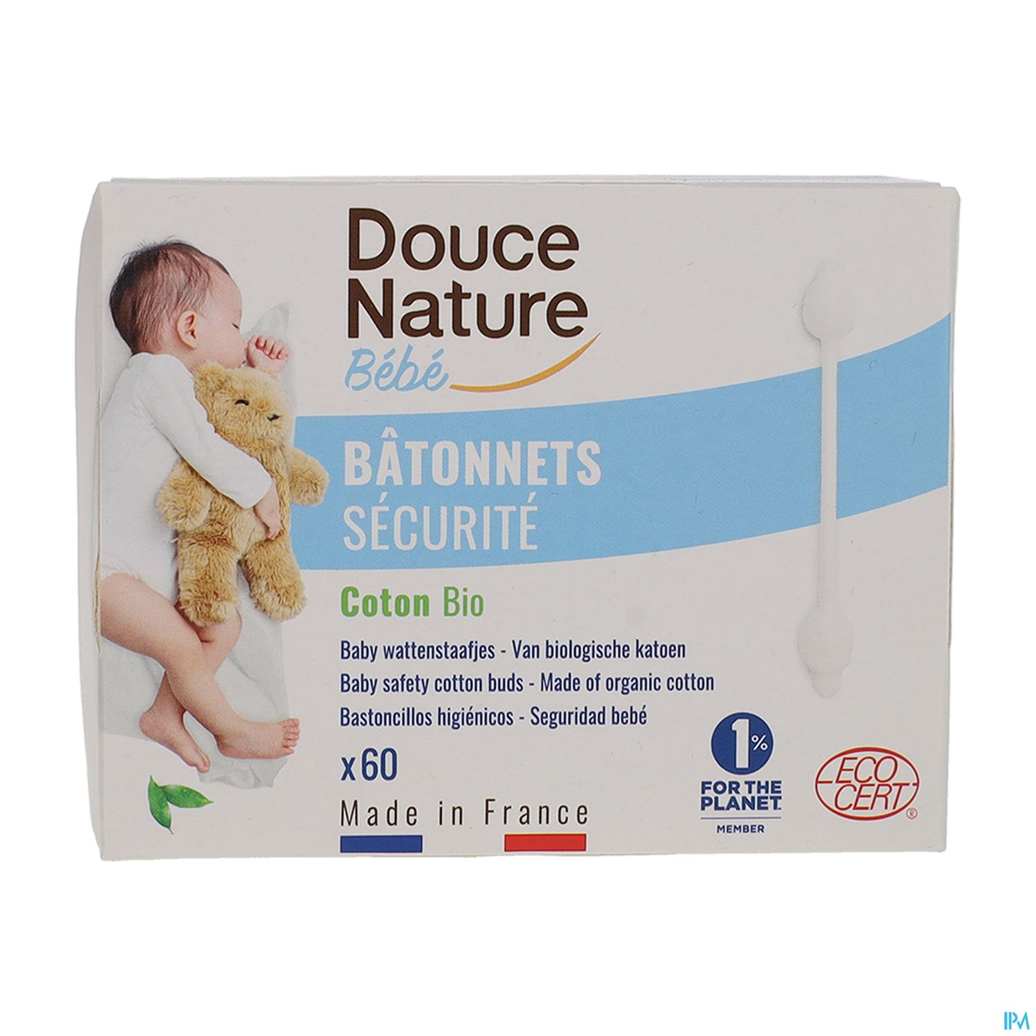 Douce Nature Batonnet Oreille Bebe Coton Bio 56