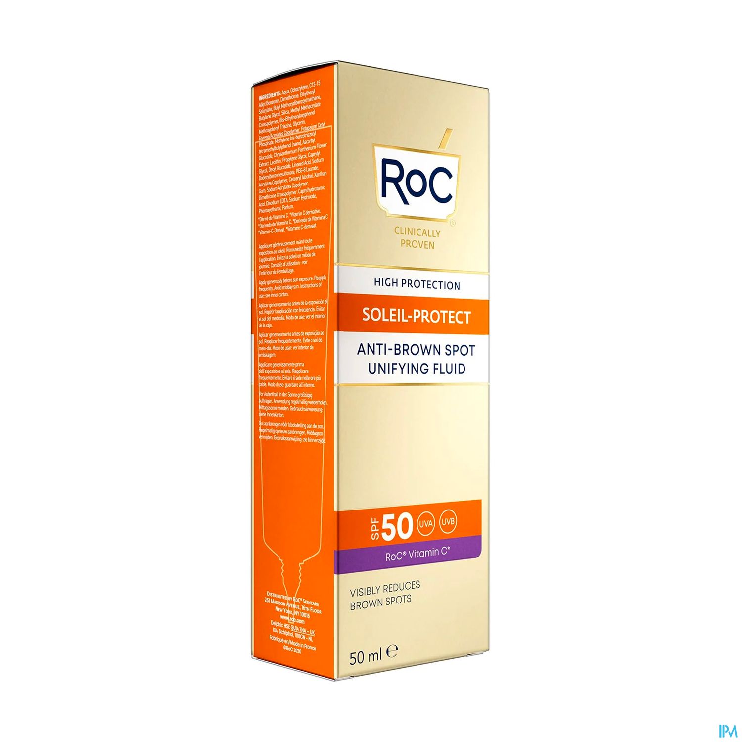 Roc Soleil Protect Visage Fluide Antitaches Brunes Unificateur Spf50+ 50ml