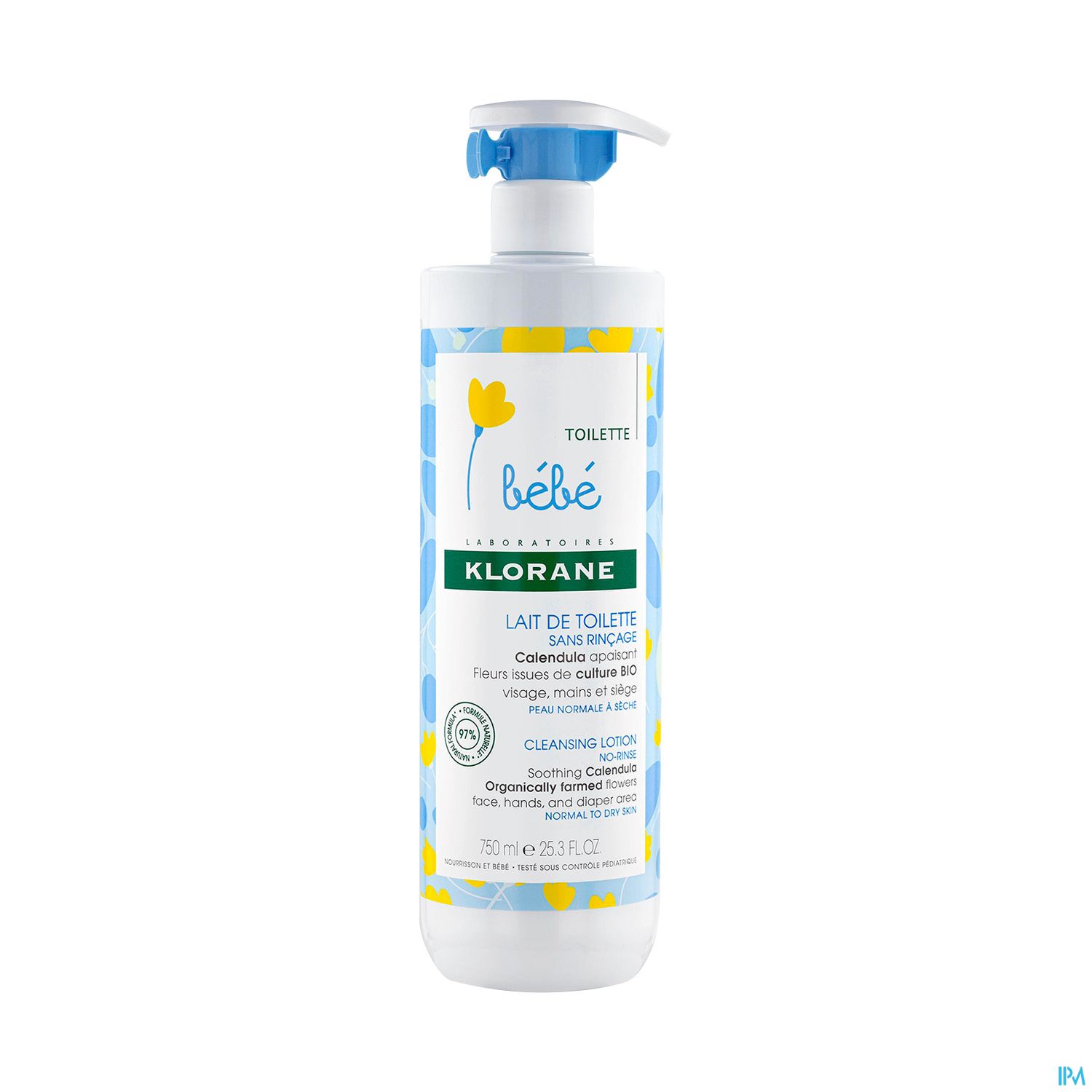 Klorane Bebe Lait Toilette Protecteur Sans Rincage 750ml