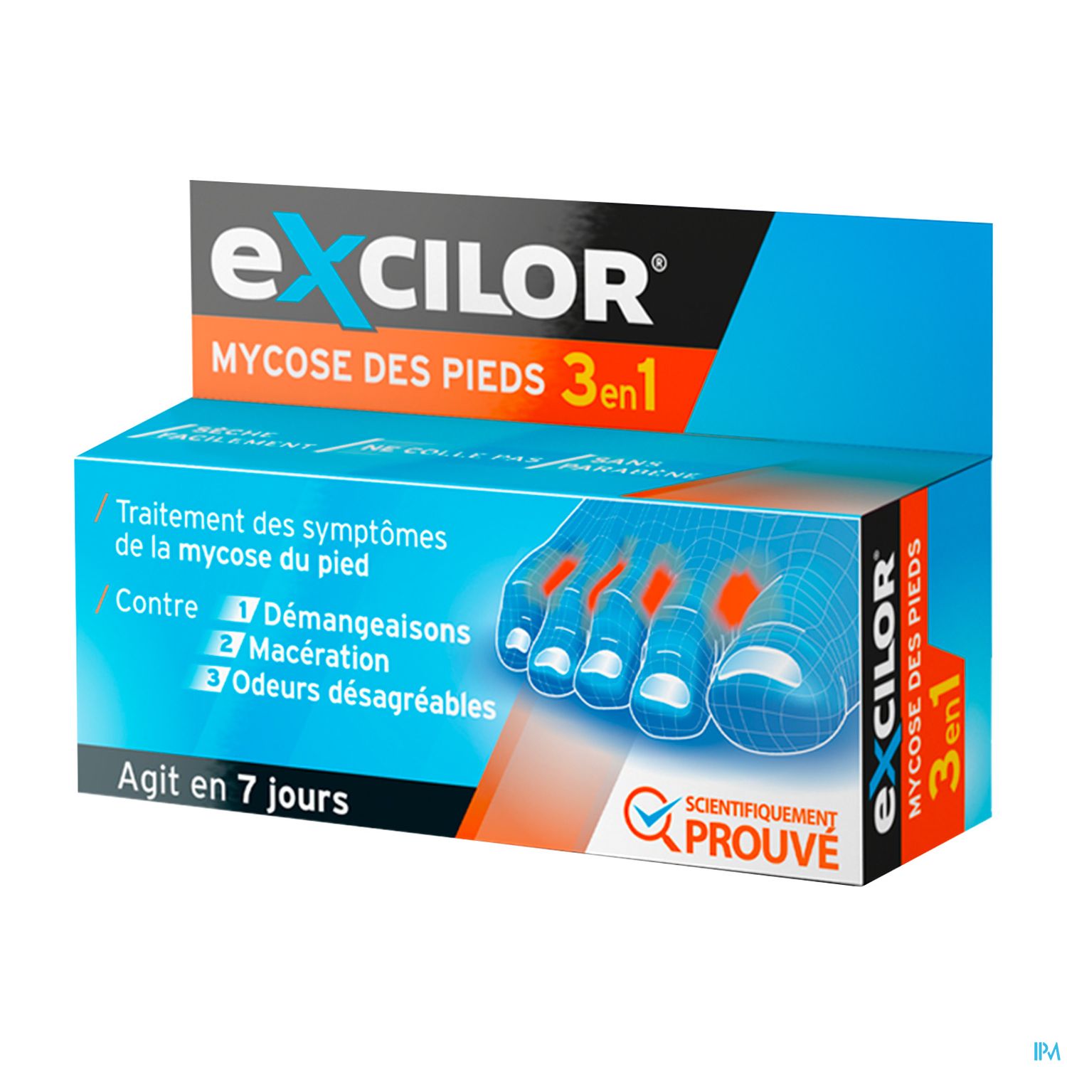 Cooper Excilor Traitement Mycose Pieds 3en1 15ml