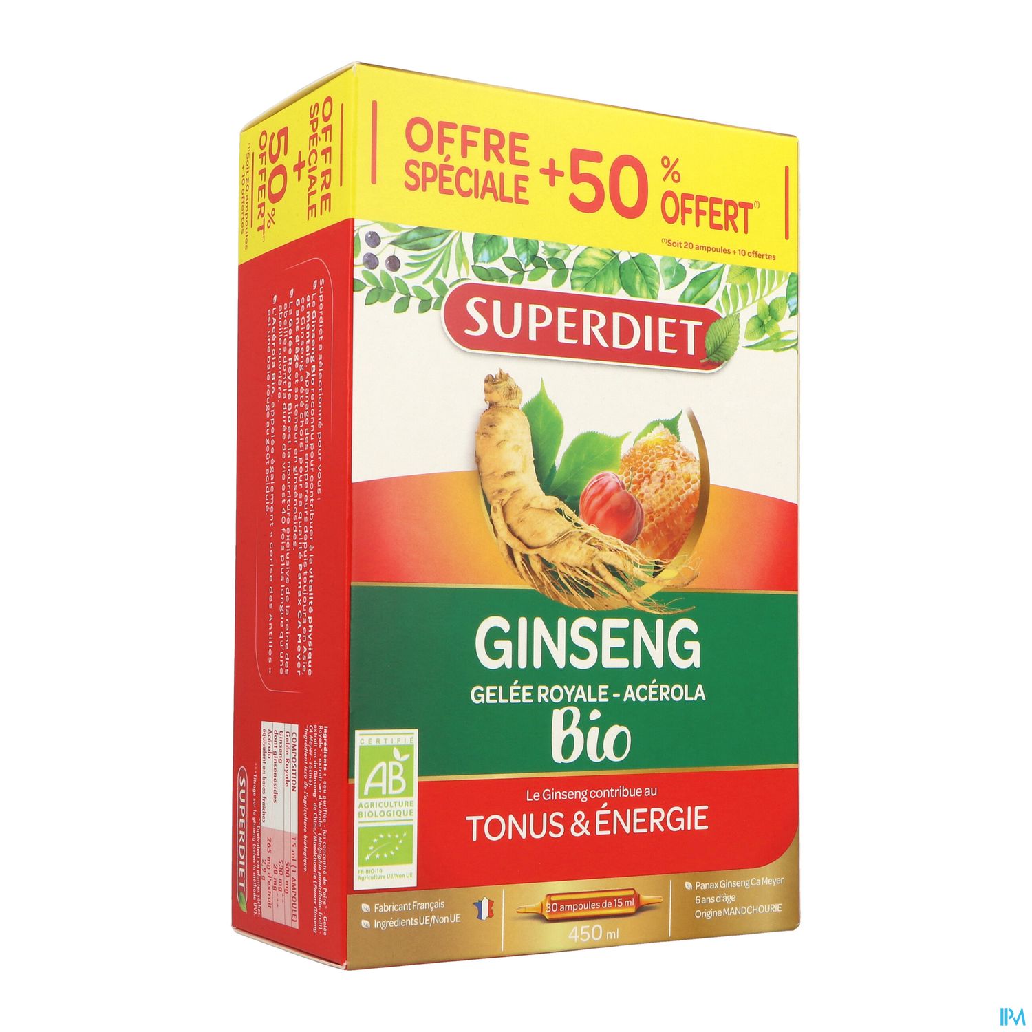 Superdiet Ginseng Gelee Royale Ampoule Buvable 15ml 30