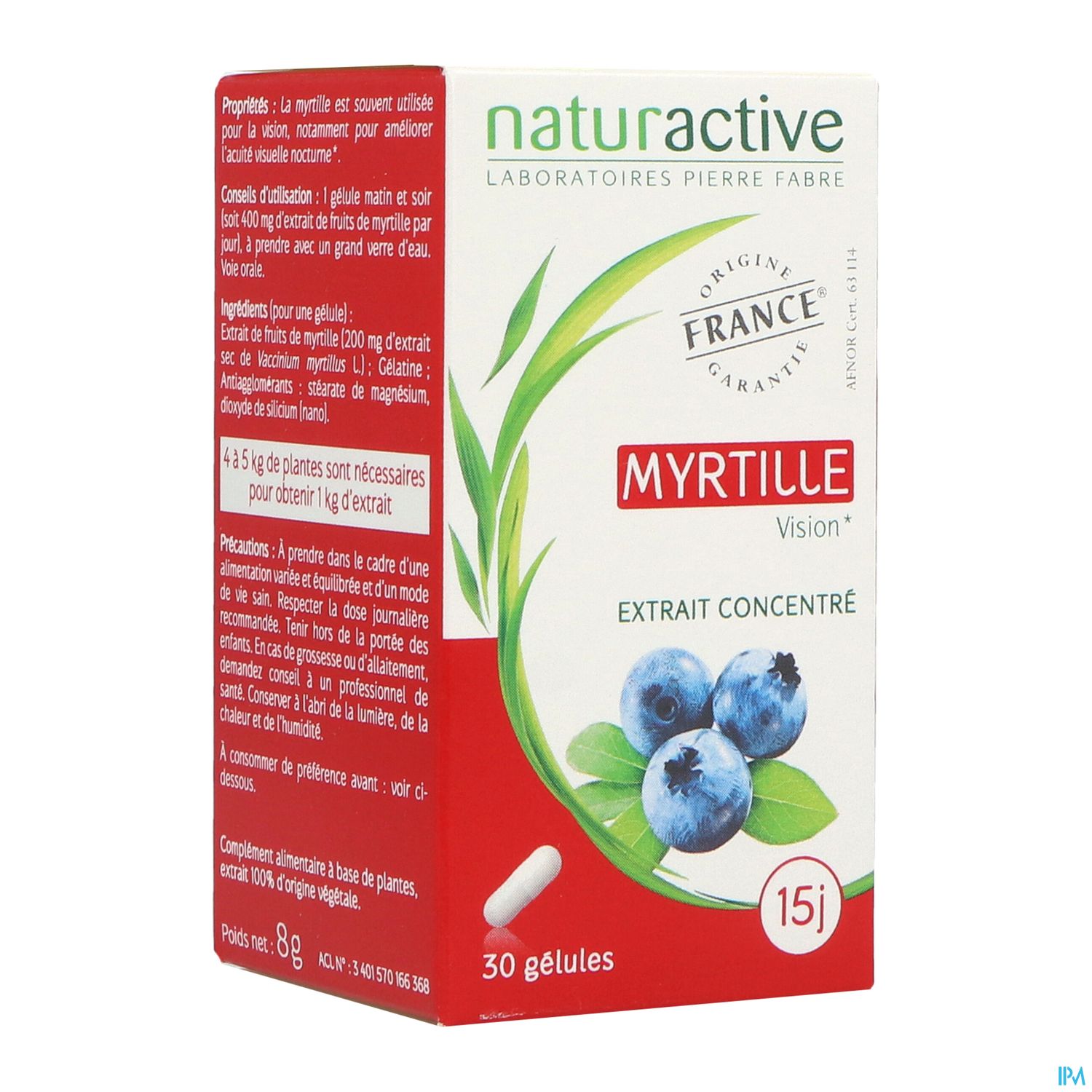 NATURACTIVE MYRTILLE GELUL 30
