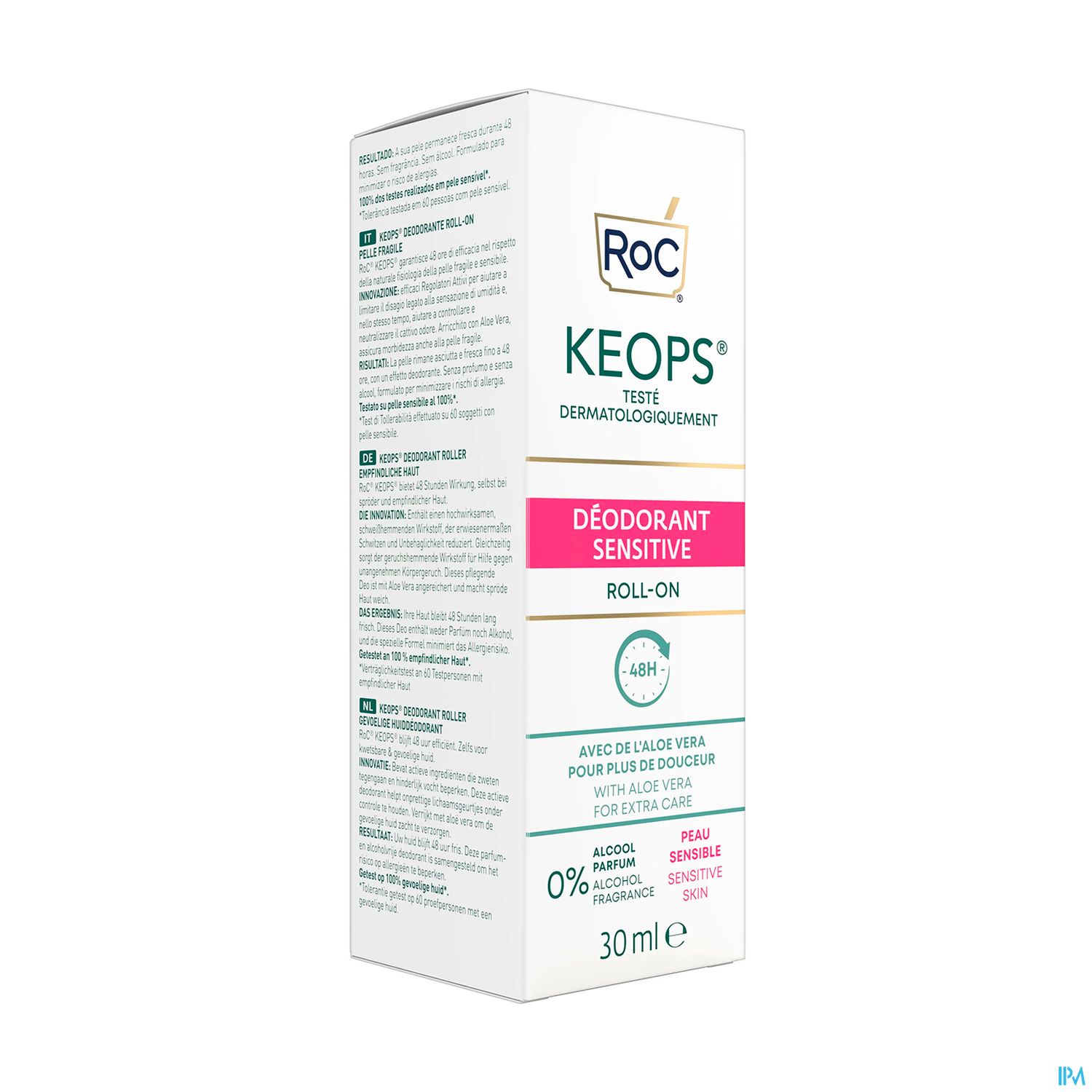 Roc Keops Deodorant Roll On Peau Sensible 48h 30ml