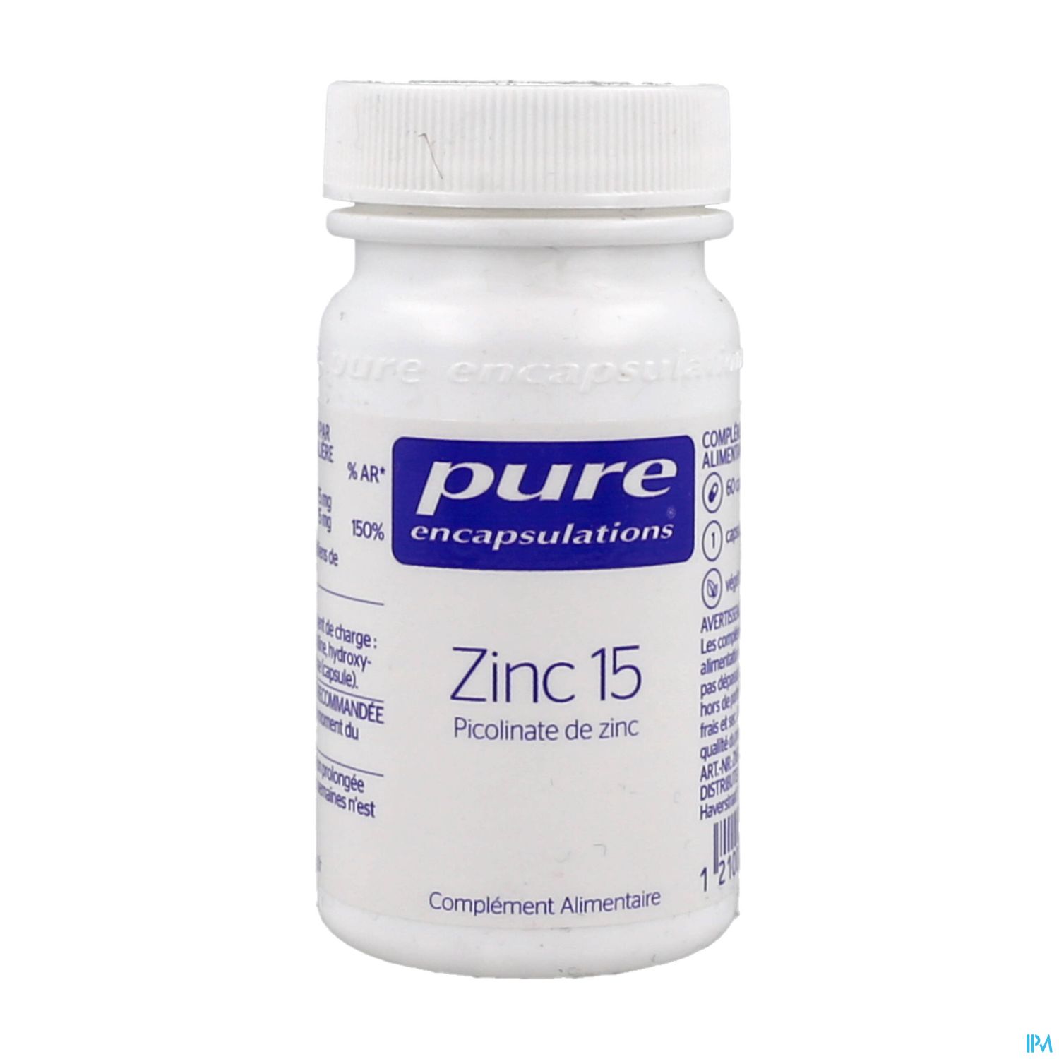 PURE ENCAPSULAT ZINC 15 CAPS 60