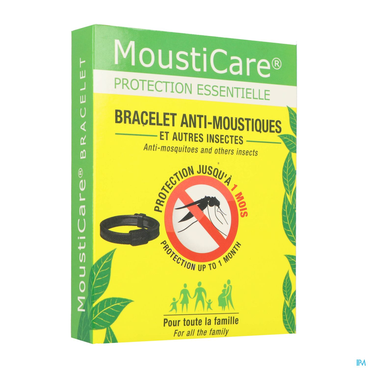 Mousticare Bracelet Ajustable Repulsif Antimoustique Noir