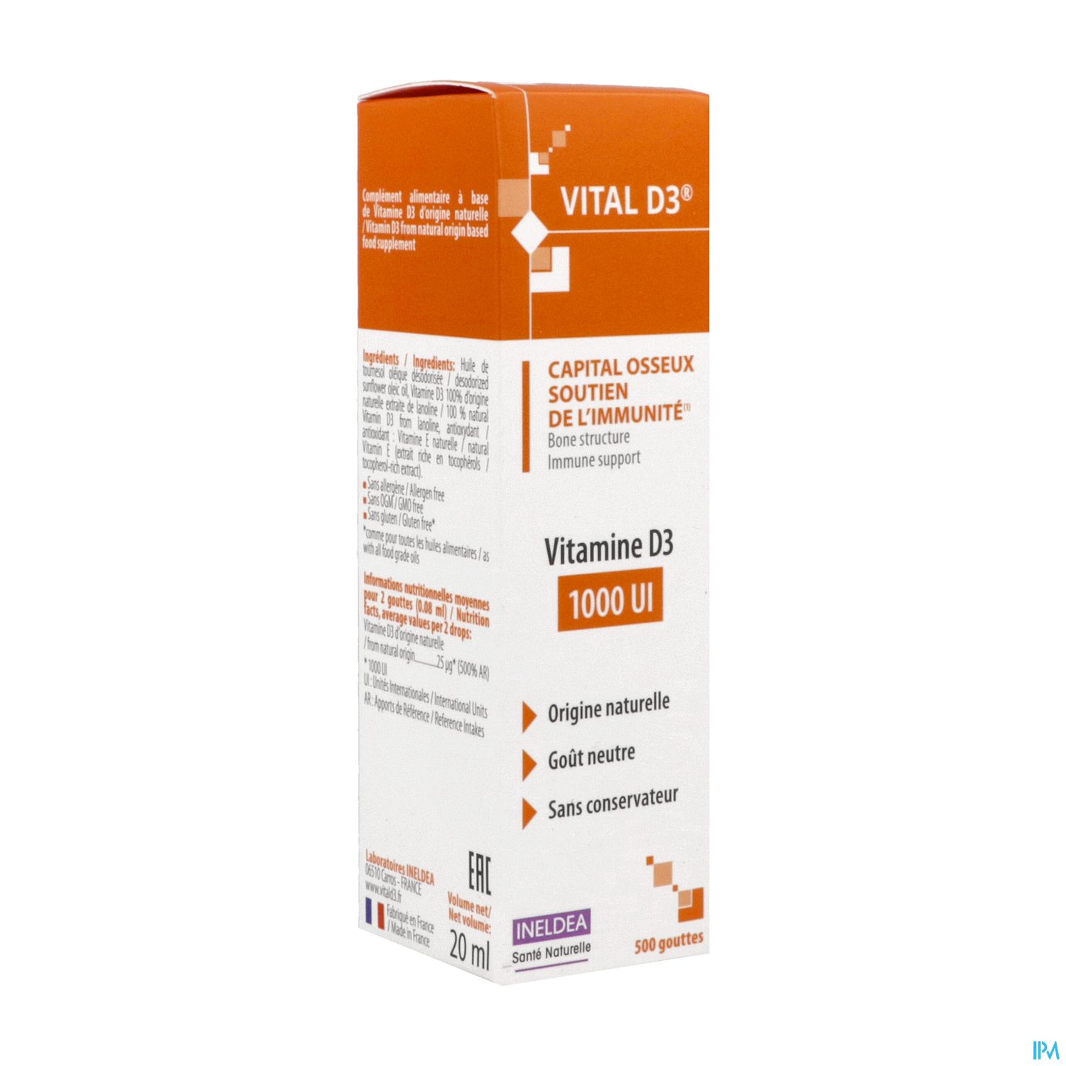 Ineldea Isn Vital D3 Capital Osseux Immunite 20ml