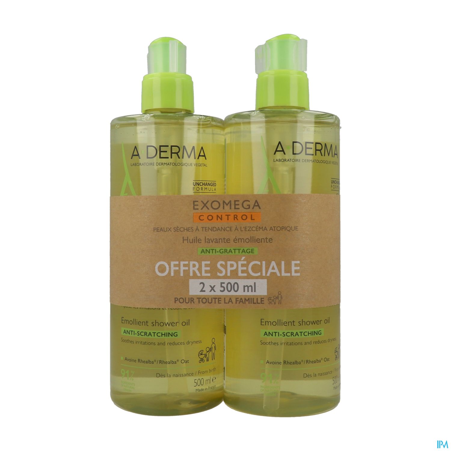 A-DERMA EXOMEGA CONT HLE LAV 2X500