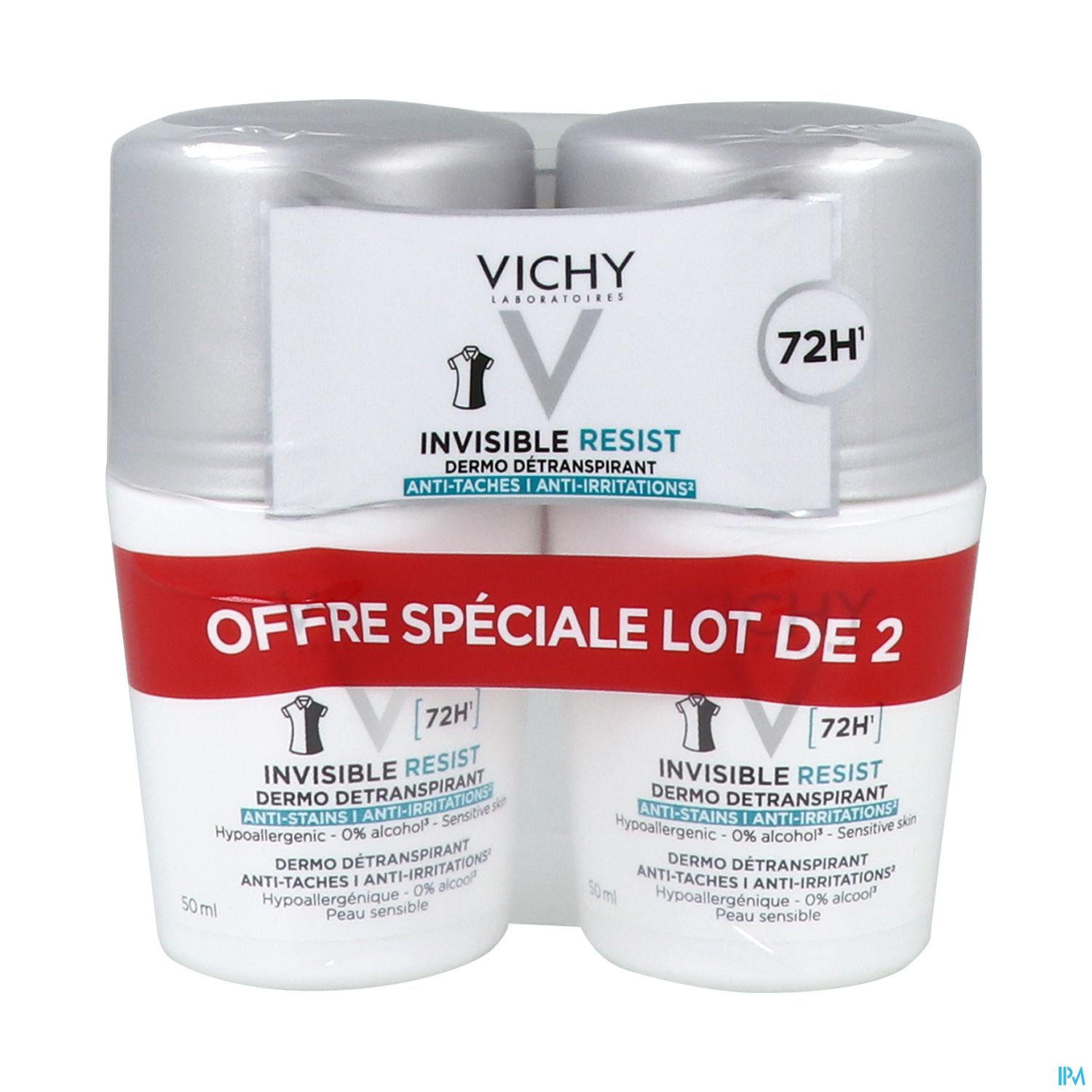 VICHY DEO INVIS ROLLON 72H 50MLX2