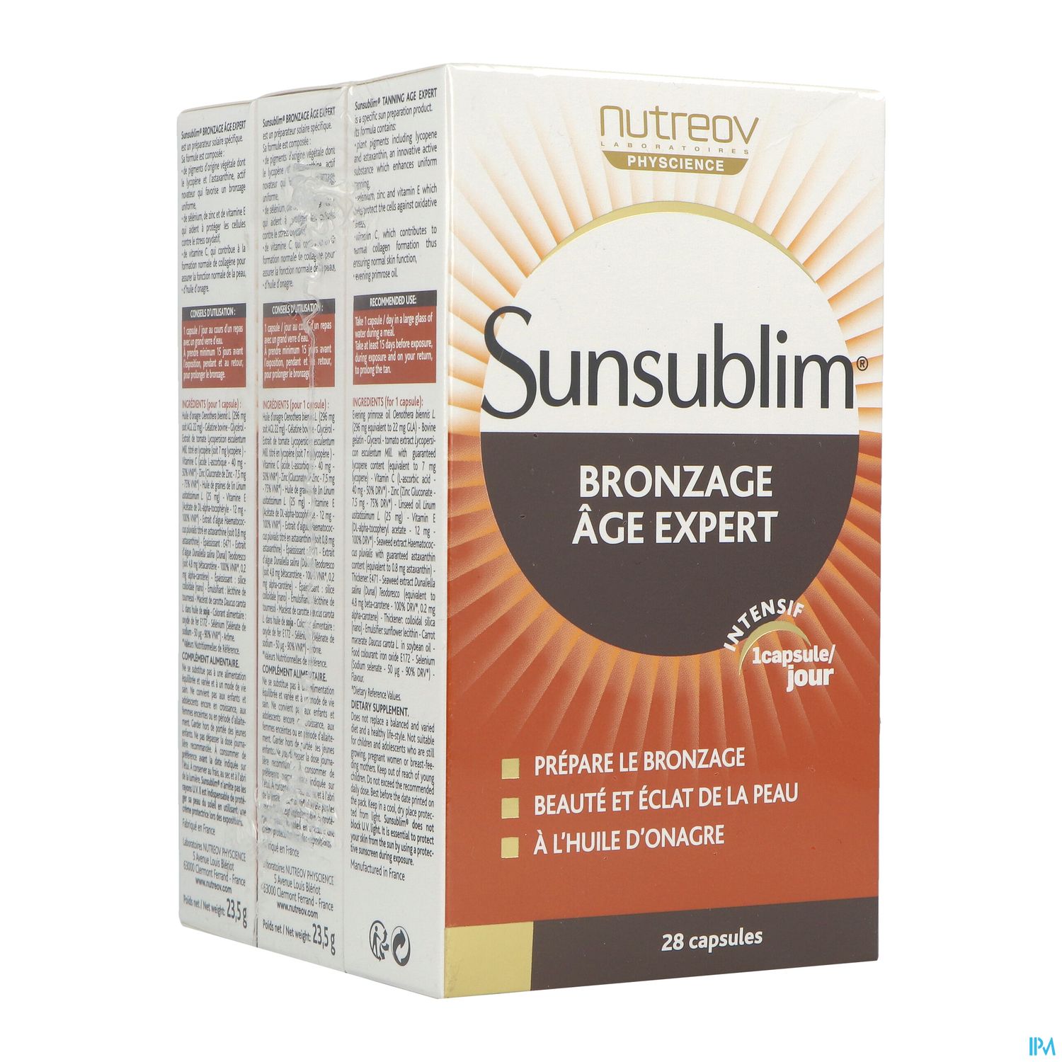 SUNSUBL BRONZ A/AGE CAPS 28 X3