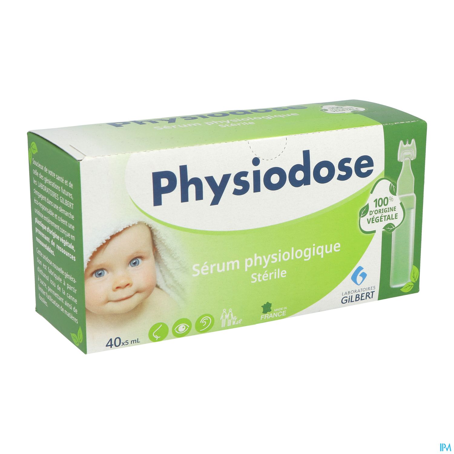 Laboratoires Gilbert Physiodose Serum Physiologique Vegetal Unidose 5ml 40
