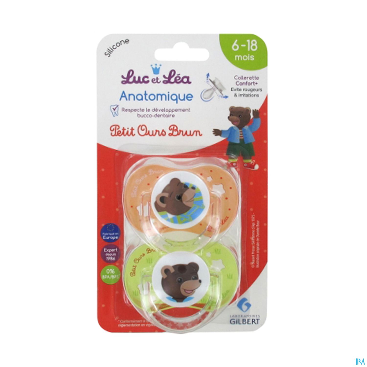 Luc Et Lea Sucette Anatomique Pob Anneau 6/18m X2