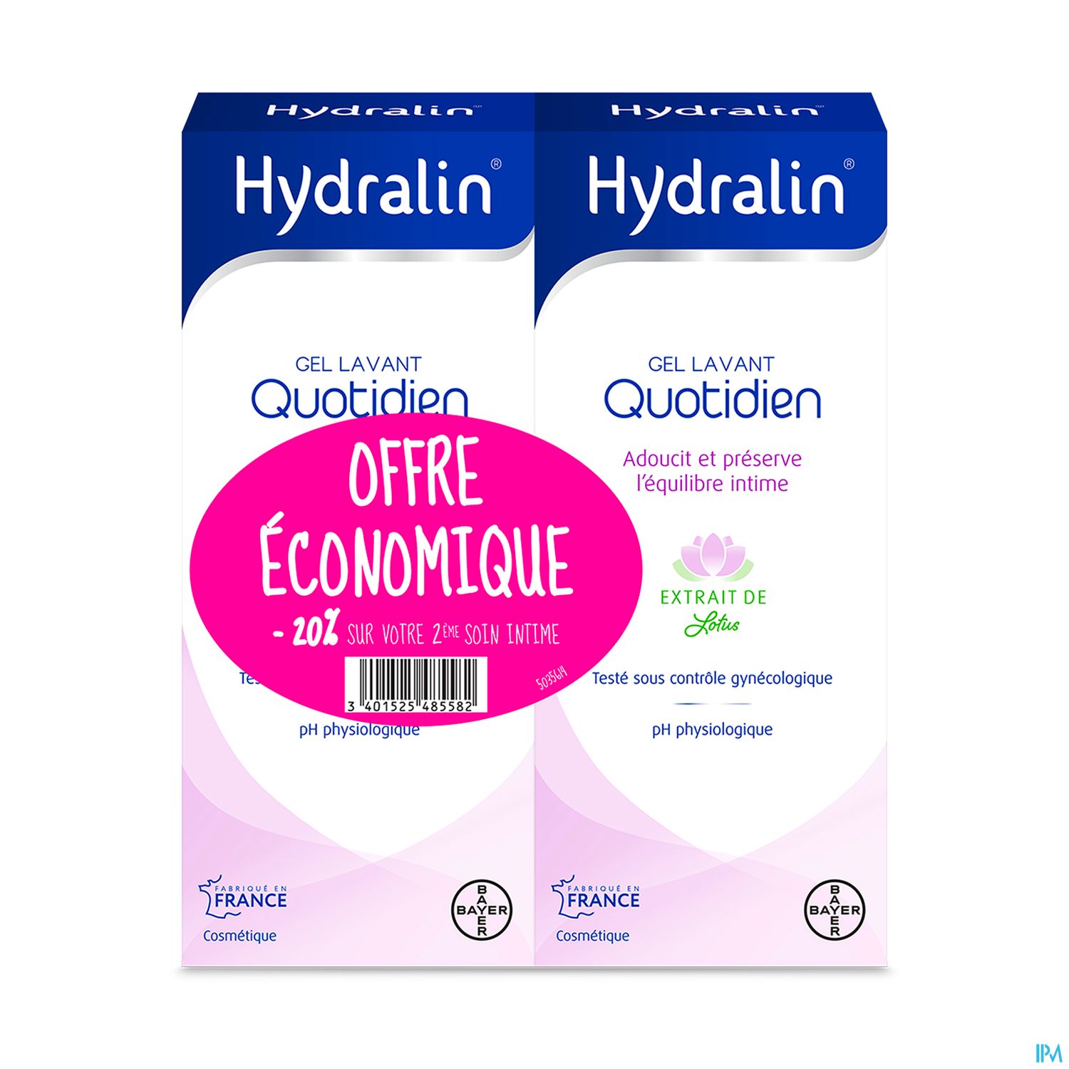 Hydralin Quotidien Gel Lavant 200ml X2 + Off