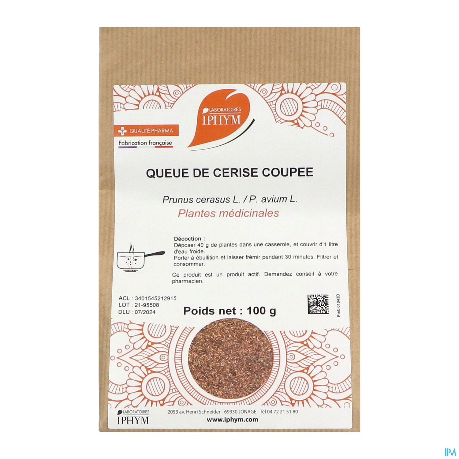 QUEUE-CERISE IPHYM COUPE 100G