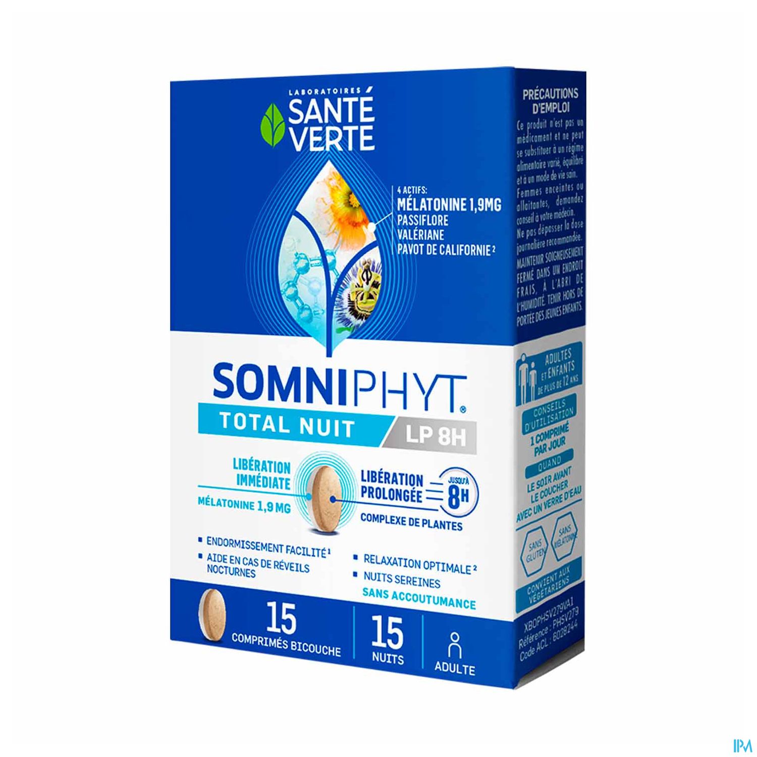 Sante Verte Somniphyt Total Nuit Lp 1mg9 Comprime 15