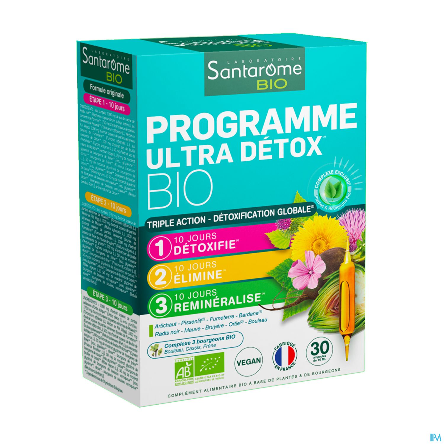 Santarome Bio Programme Ultra Detox Ampoule Buvable 10ml 30