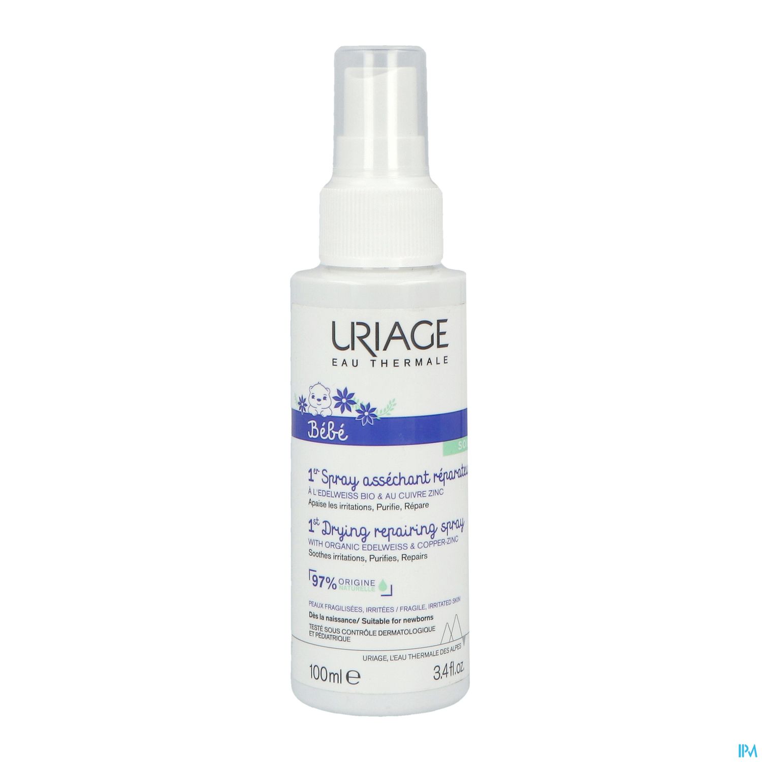 Uriage Bebe 1er Spray Assechant Reparateur Edelweiss Bio 100ml