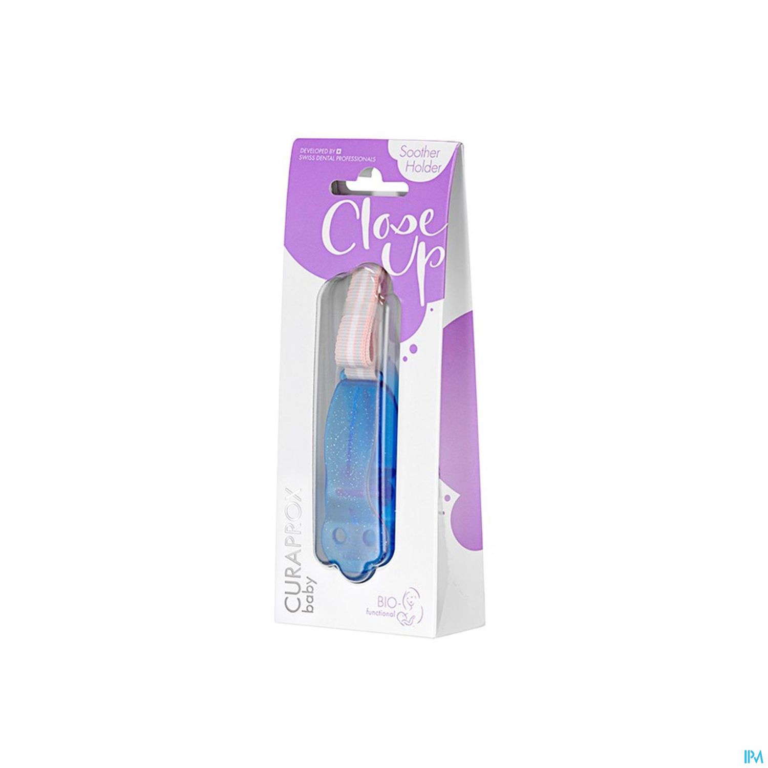 Curaprox Baby Attache Sucette Avec Ruban Bleue
