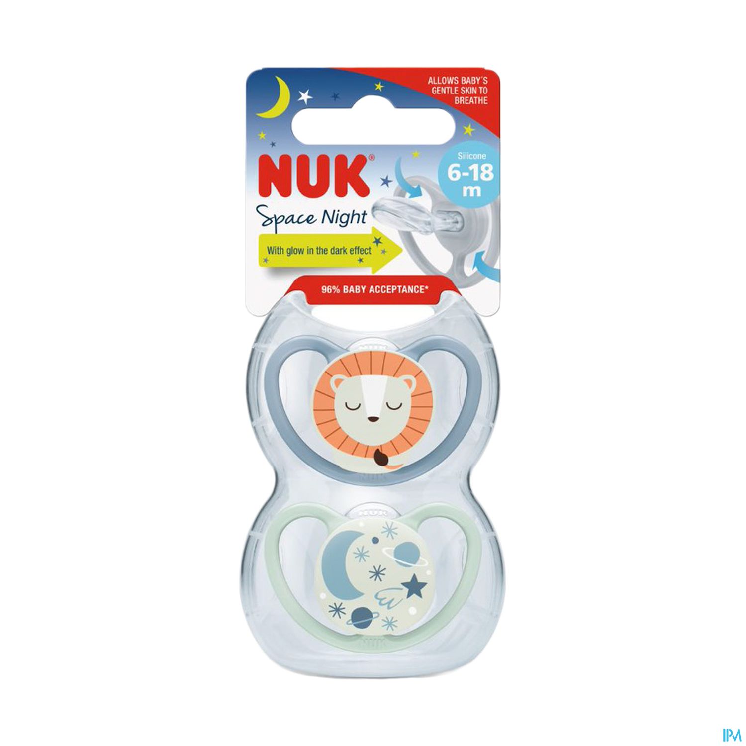 SUCET NUK SILIC NUIT 6-18M GARC 2