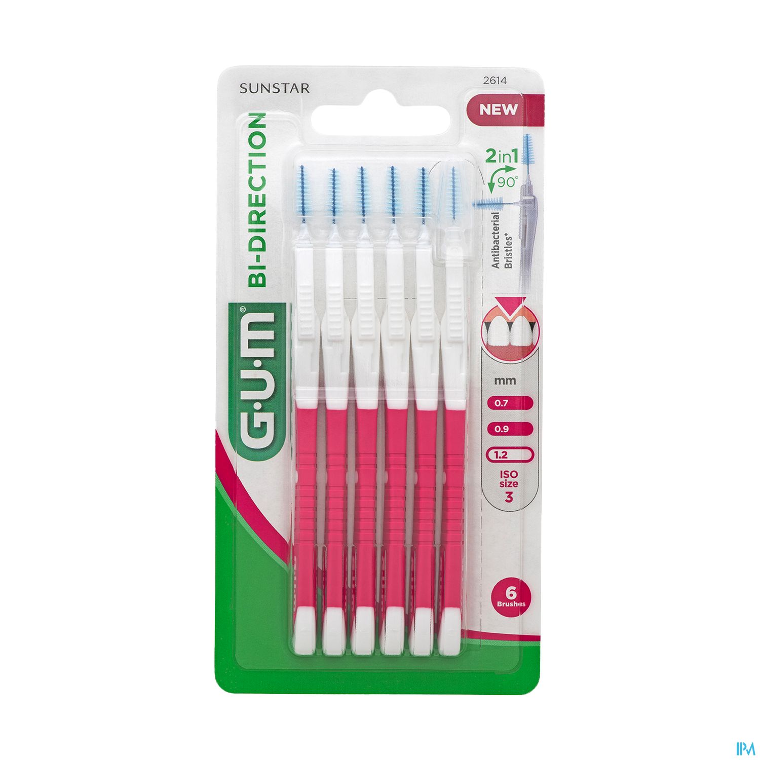 Gum Bidirection Brossette Conique Fine 1mm2 X6