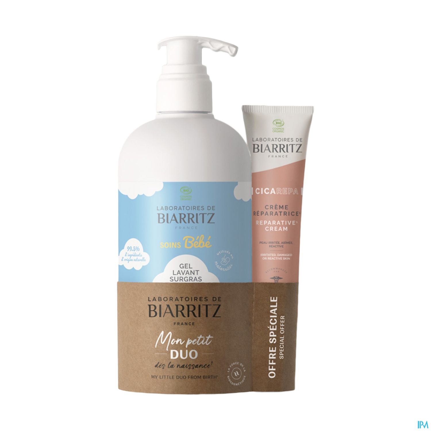 Laboratoires De Biarritz Mon Petit Duo Gel Lavant Surgras Sans Parfum 500ml + Creme Reparatrice 40ml