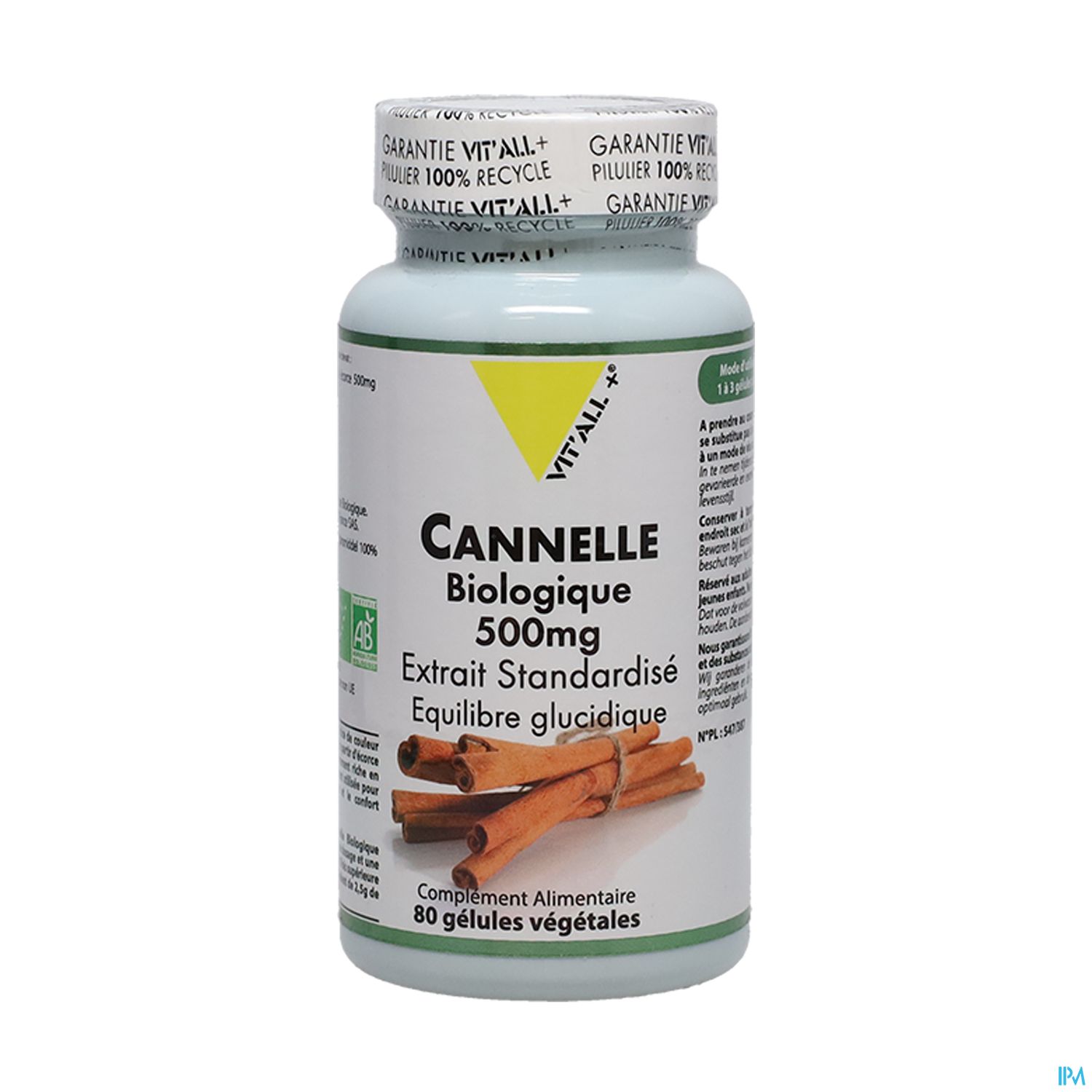 VIT ALL+ CANNELLE 500MG CAPS 80