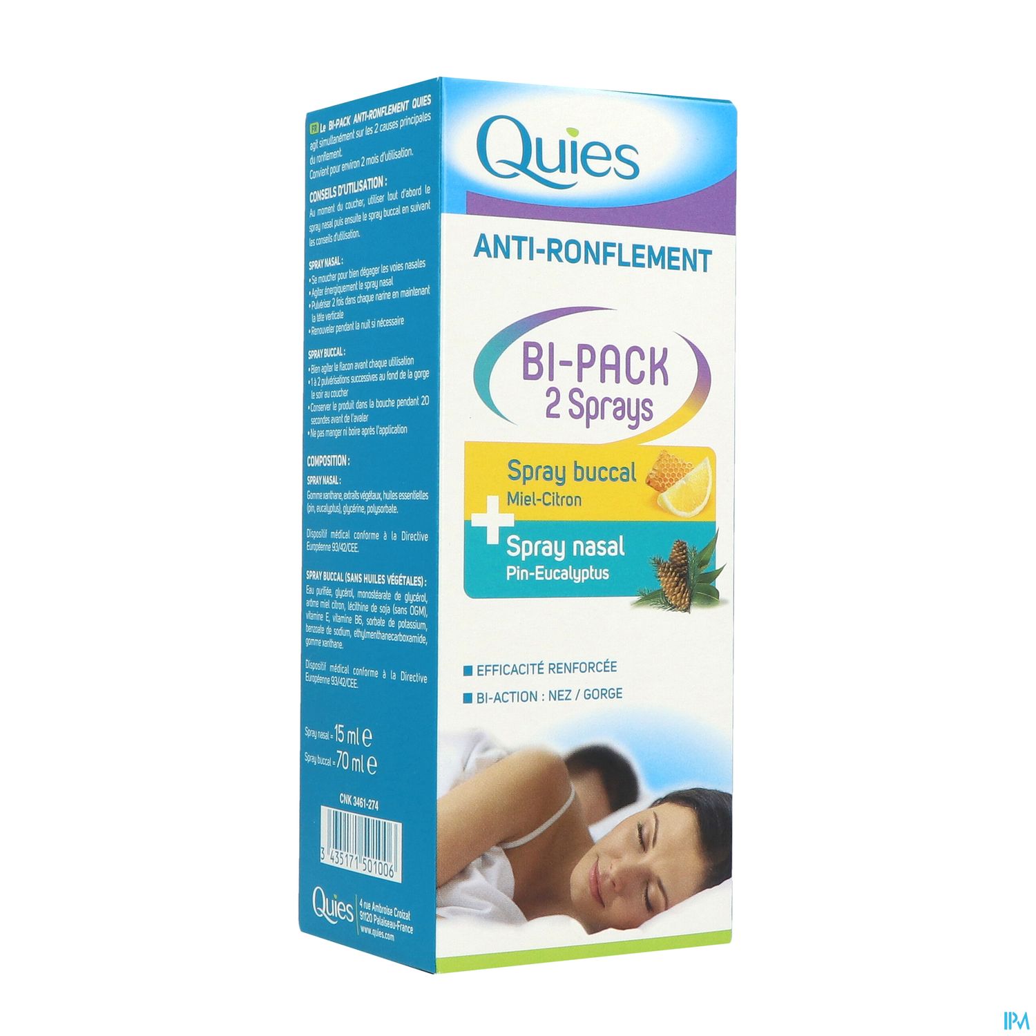 Quies A/ronflem.bipack Spray Nasal 15ml+buccal70ml