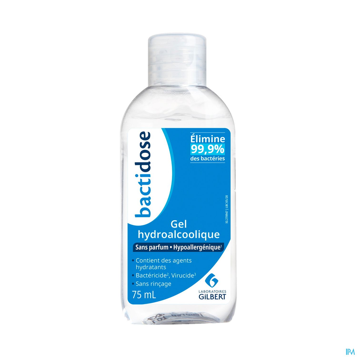 BACTIDOSE GEL HYDROALC S/PARF 75ML