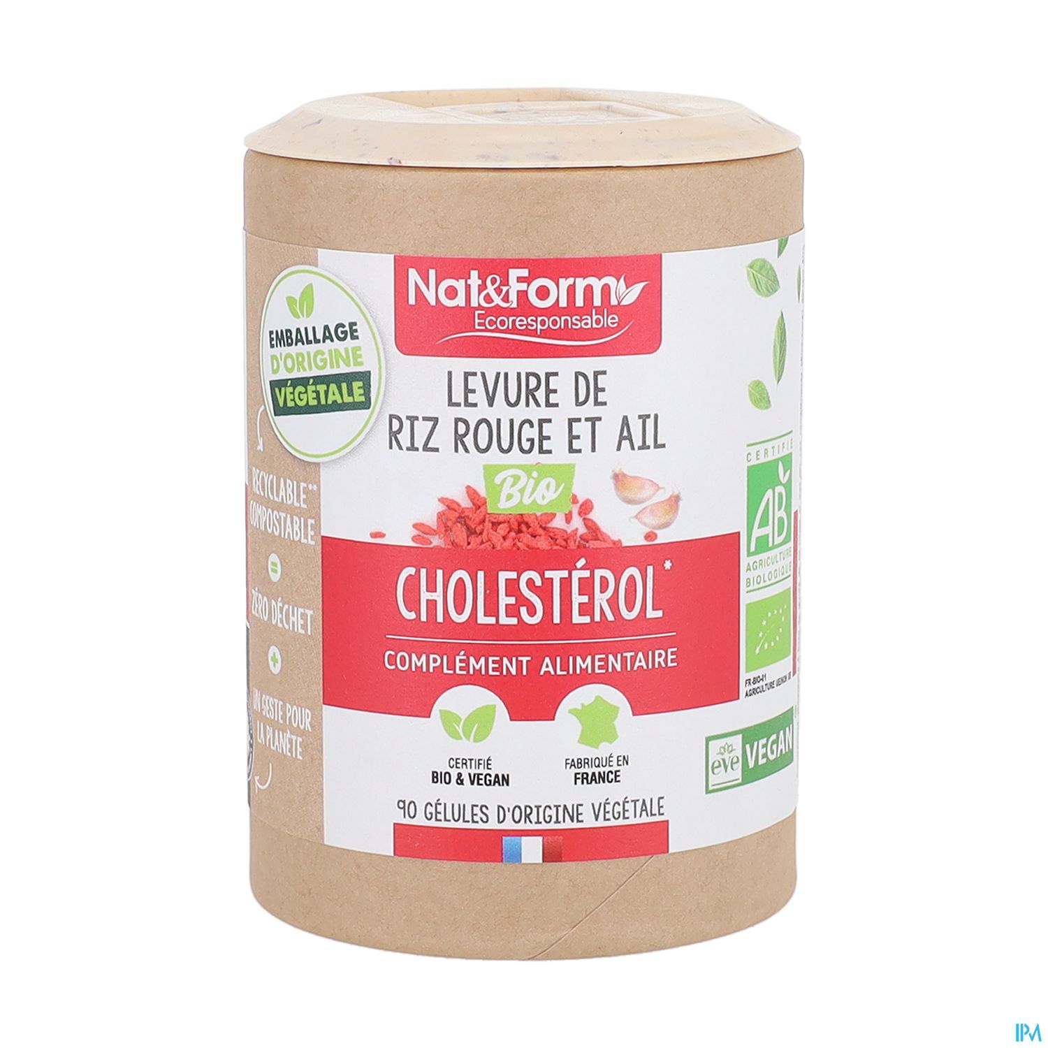Nat Et Form Ecoresponsable Levure De Riz Rouge Et Ail Bio Gelule Vegetale 90