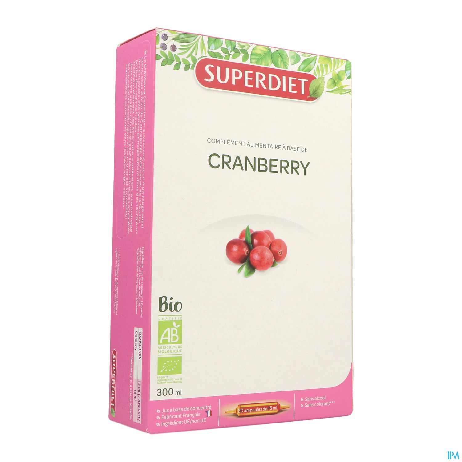 Superdiet Cranberry Bio Ampoule Buvable 15ml 20
