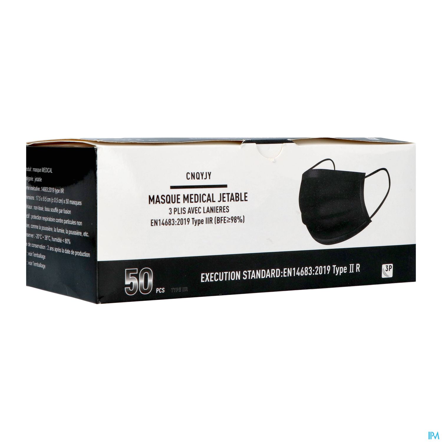 IDC MASQUE CHIRURGICAL NOIR BTE 50
