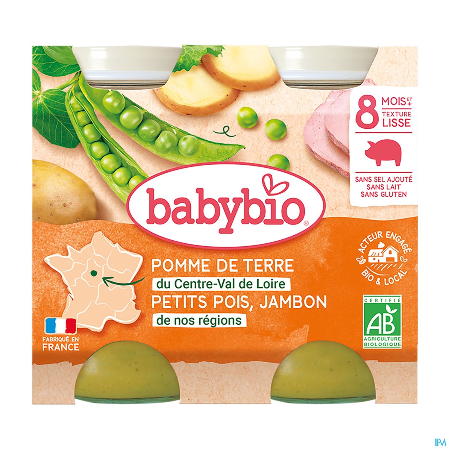 BABYBIO MENU LEGUME JAMBON 2X200G